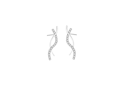 White Gold Plated | Cubic Zirconia Set Stud Earrings